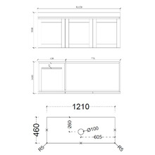 Stefania 1200mm Matte White Wall Hung Single Vanity with Stone Countertop